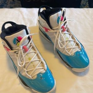 Air Jordan 6 rings Blue Fury/Cyber Pink size 11.5 like new